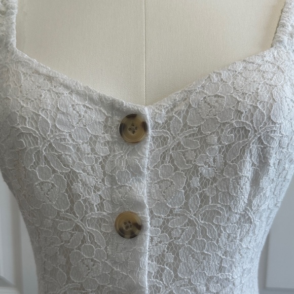 Abercrombie & Fitch White Lace Button-Down Mini Dress Size S - Picture 4 of 13